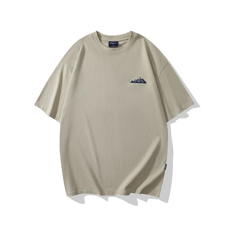 【急速出荷】tシャツ メンズ 半袖 ビッグシルエット 吸湿 通気 綿生地 ソフト ワンポイント 刺繍入り クルーネック トップス 夏 カットソー