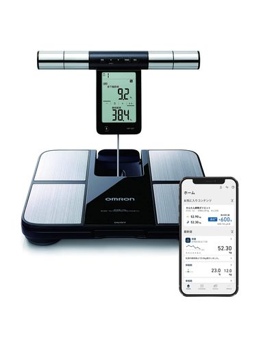 オムロン 体重 体組成計 カラダスキャン ブラック KRD-703T スマホ連動 データ自動転送 全身測定方式 部位別測定 BMI 骨格筋率 体脂肪率 OMRON connect対応