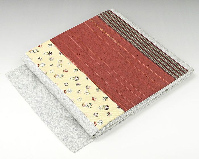 名古屋帯 新品仕立済 正絹 手毬縞幾何模様 名古屋帯 新品 仕立て上がり h2342