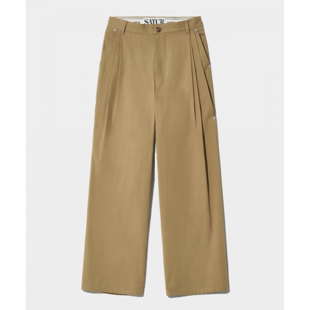 SATUR ビニャーレスツータックワイドチノパンツクラシックベージュ 14,573円