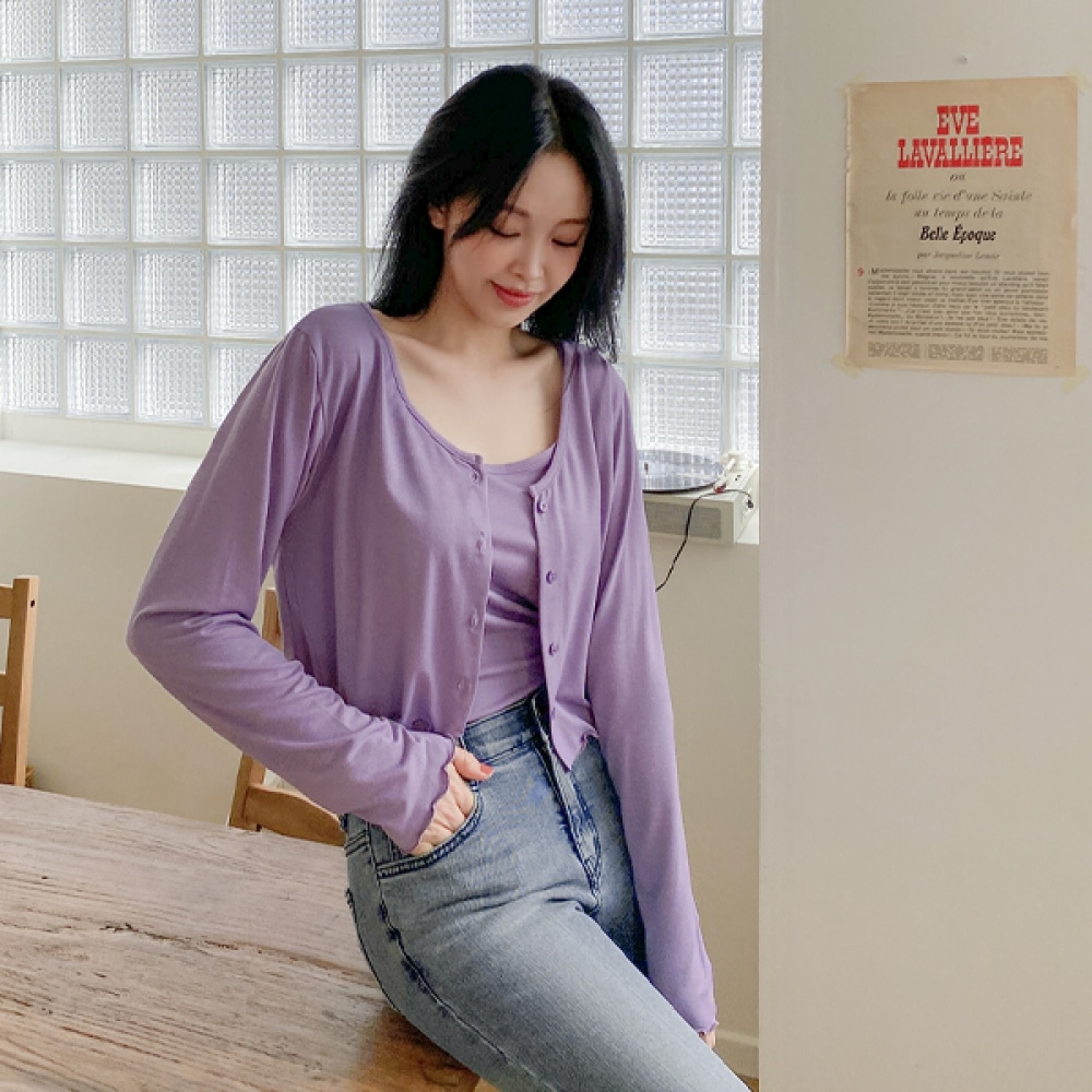 (JSTYLEのイーブレット) イーブレットジュディアウェーブナシカーディガンセット Jスタイル