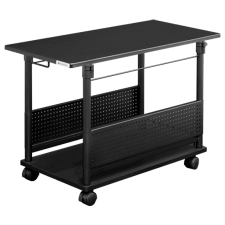 バウヒュッテ 昇降式L字デスク ワゴン (幅39cm×奥行82cm) ブラック・ラージタイプ BHD820HBK