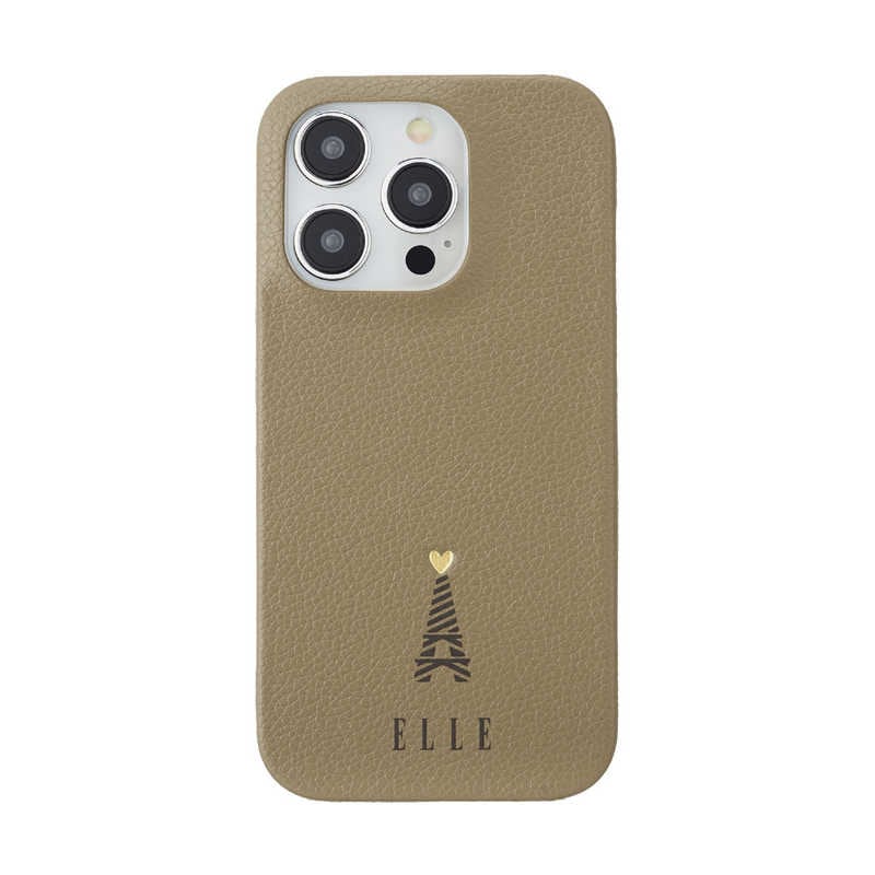 ELLE　Slim Wrap Case for iPhone 15 Pro Greige　ELGRIWPIP2361P