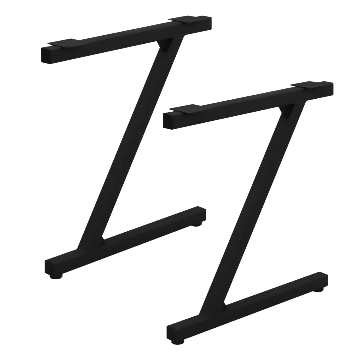 テーブル脚 2本入り 高さ67cm Z型 テーブルキッツ スチール 脚のみ テーブル デスク 足 脚 パーツ 部品 幅63cm 黒 ブラック マット アイアン風 アジャスター付き