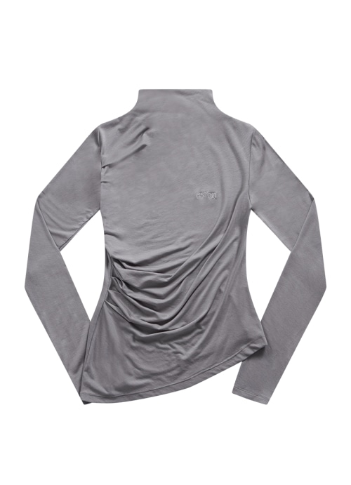 【AS"ON】 VEIL HIGH-NECK TEE / LAVENDER 正規品