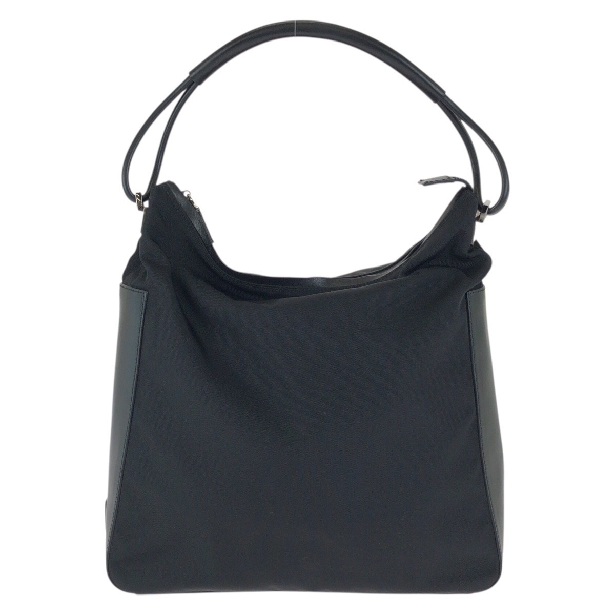 ワンショルダー ブラック 黒 シルバー金具 ナイロン/レザー 001 3770 ショルダーバッグ ハンドバッグ レディース 601903