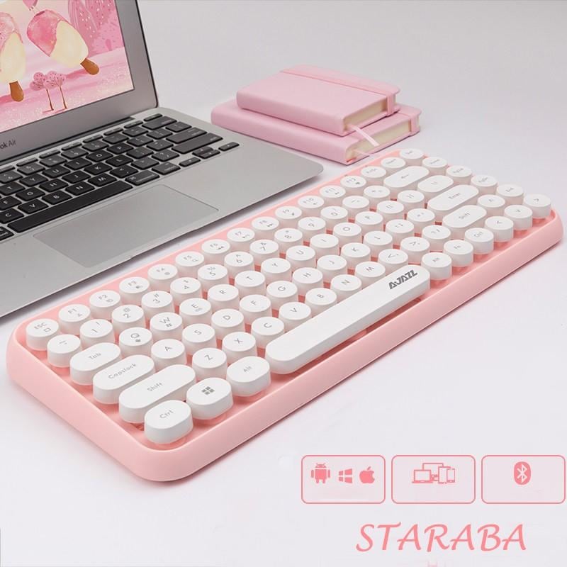 可愛い ワイヤレス Bluetooth 電池式 キーボード PC STARABA