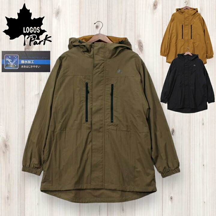【LOGOS】 ロゴス マウンテンパーカー ハーフ丈 LOGOS Park 撥水加工 半裏メッシュ 春 秋 一重アウター タウン ウォーキング アウトドア ユニセックス LOGOSアウター ロゴスア