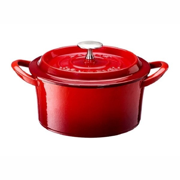 鋳物ホーロー鍋 琺瑯鍋 ほうろう 18cm ガス火 IH対応 ボンボネール ココット レッド
