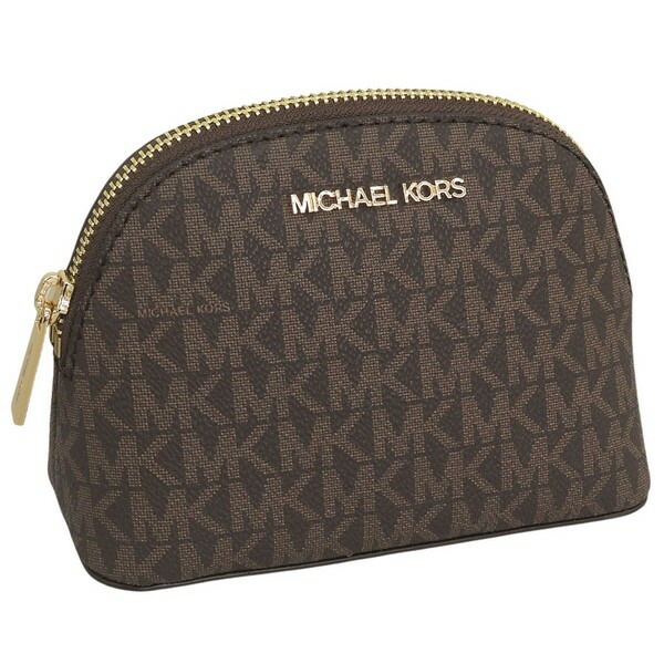 マイケルコース コスメポーチ 化粧ポーチ トラベルポーチ レディース アウトレット ブラウン JET SET TRAVEL MD TRAVEL POUCH 35T0GTVM2B-BROWN MICHA