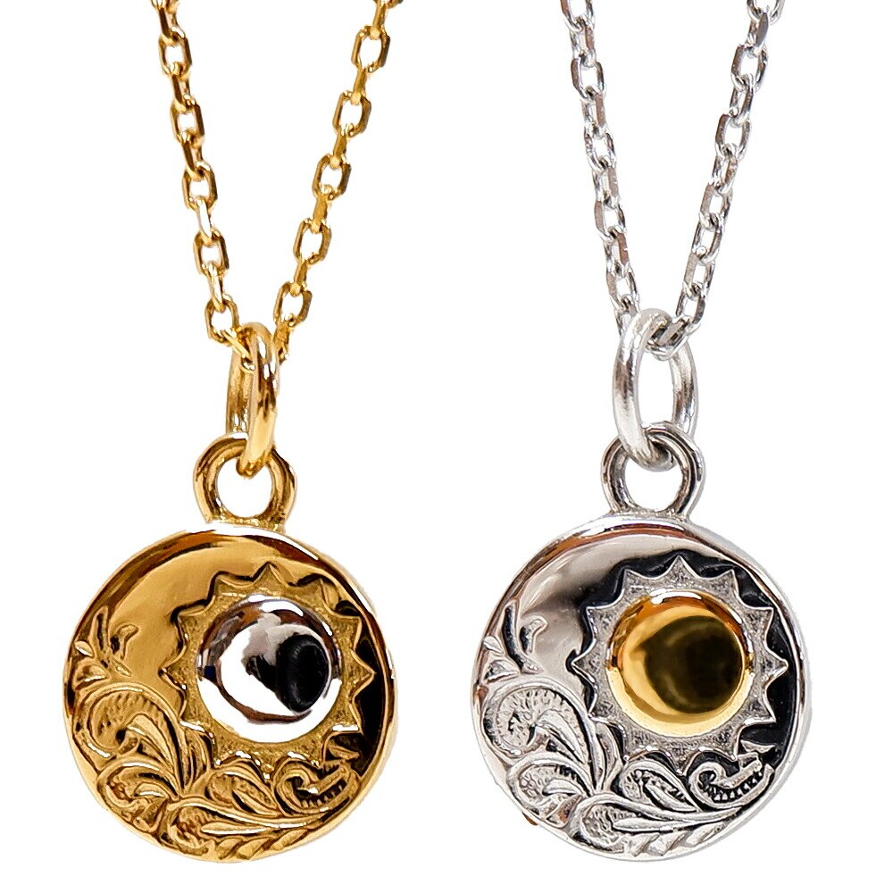 ハワイアンジュエリー ネックレス レディース メンズ ステンレス サンマーク 太陽 プレート