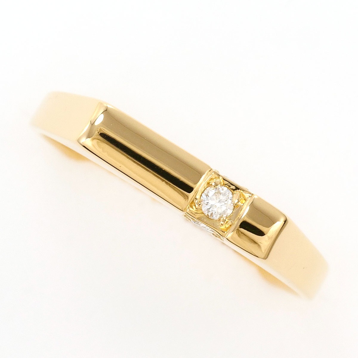 K18 18金 YG イエローゴールド リング・指輪 11.5号 ダイヤモンド 0.07ct 総重量約1.9g ジュエリー 中古