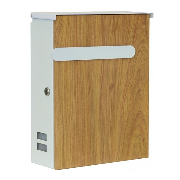 MOJYU WM-009 壁掛けポスト Berta(ベルタ) パープルホワイト/ナチュラル木目 メーカー直送 7,998円