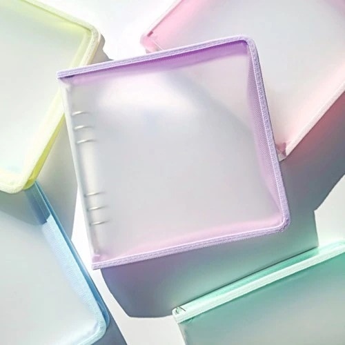 非常受欢迎！[A5ワイド] スクエア 半透明 バインダー ファスナー型 カバー パステルシリーズ　ステッカーシール　トレカ保管 ファイル 13,836円