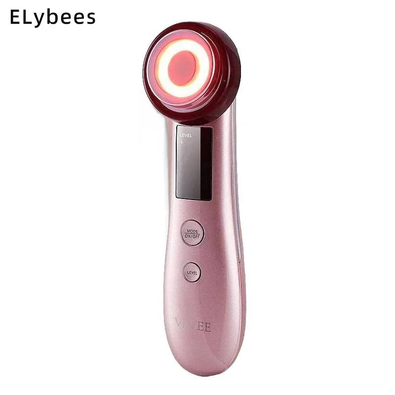 美容器具 フェイシャルリフティングと引き締め導入器具 目とフェイスマッサージャー クレンジングと洗顔 レッドブルーライト 肌の若返り ガールフレンドと妻への誕生日プレゼント ライト高級ローズゴールド