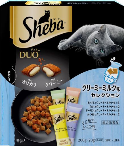 シーバ デュオ キャットフード クリーミーミルク味セレクション 成猫用 200g×12個(ケース買い)