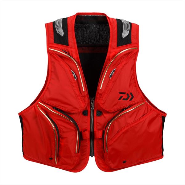 ダイワ フィッシングベスト DV-3025 フィッシングショートベスト レッド 2XL