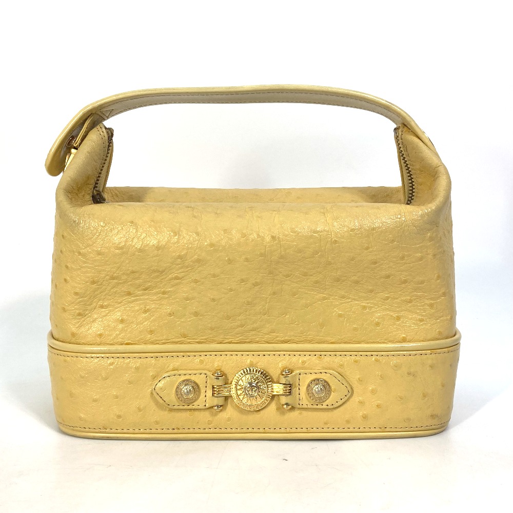ハンドバッグ サンバースト ヴィンテージ バニティバッグ カバン ポーチ オーストリッチ イエロー 15,400円