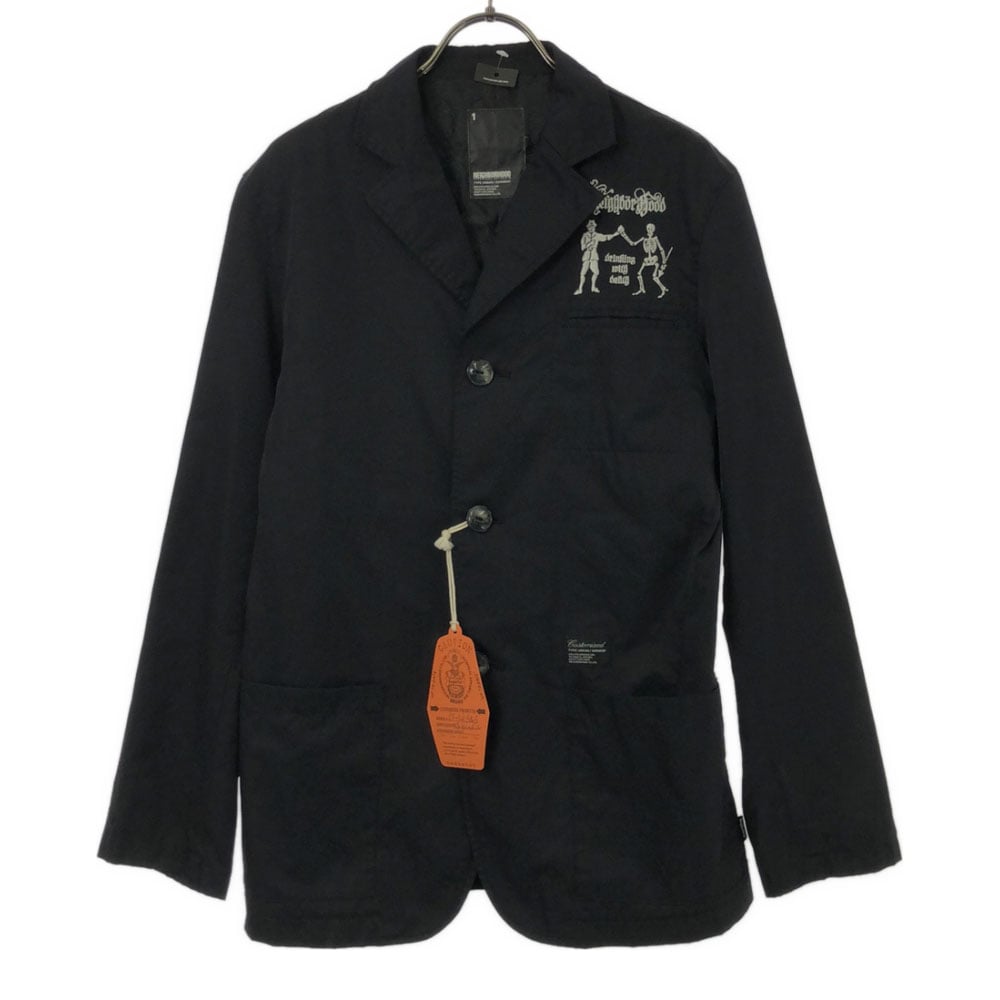 未使用 日本製 刺繍 テーラードジャケット 1 ブラック タグ付き メンズ