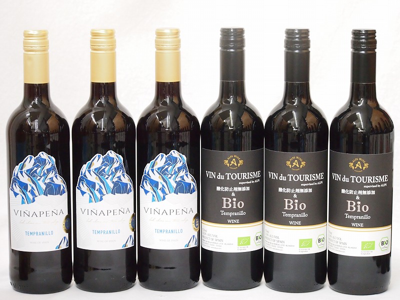 スペインワイン特集6本セット(ヴァンドゥツーリズム酸化防止剤無添加&Bioテンプラニーリョ赤 ヴィニ