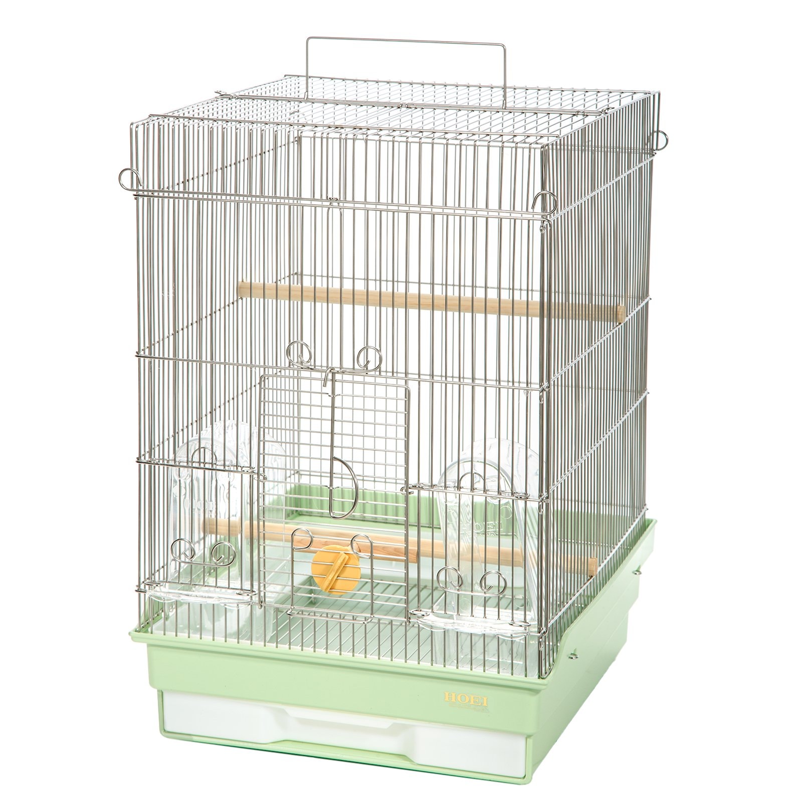 鳥かご　ＨＯＥＩ　３５手のりステンレス　ミントグリーン　（３７X４１．５X５４．５ｃｍ）　セキセイ　小型インコ　中型インコ　ＣＲＣ55―15―10―10―00