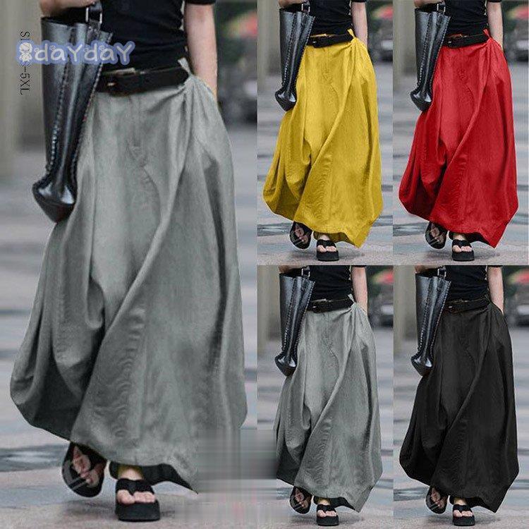 【迅速出荷】 スカート ロンスカ ロングスカート フレアスカート レディース ロング マキシ丈 ハイウエスト コットン 綿混 無地 ゆると シンプル 春秋 30代 40代