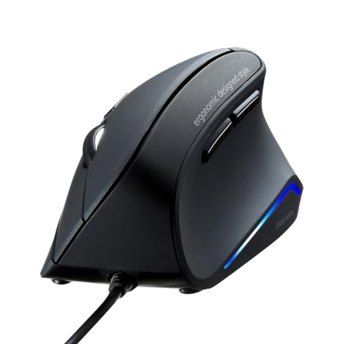 SANWA 有線マウス 光学式縦型コンピュータマウス 手首の負担を軽減 (1000/1600 調節可