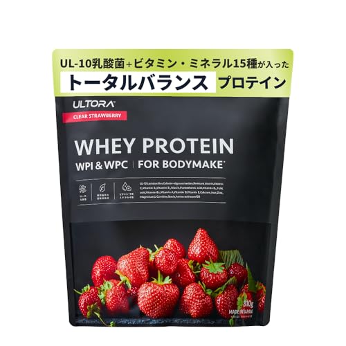 ULTORA ウルトラ ホエイ プロテイン 810g 人工甘味料不使用 国産 乳酸菌 ビタミン11種 ミネラル4種 L-カルニチン シンバイオティクス ホエイプロテイン ぷろていん (810g, (リ
