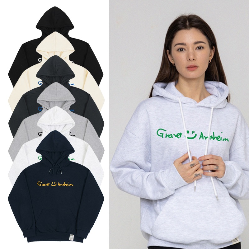 [UNISEX]Drawing Logo Drawing Smile Hoodie_6color
