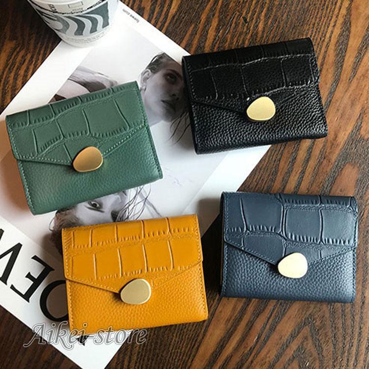 即納セ.ー.ル!牛革 本革 三つ折り財布 レザー財布 レディース 小銭入れ　カード入れ　サイフ　 wallet コンパクト　安い　人気　大容量　可愛い
