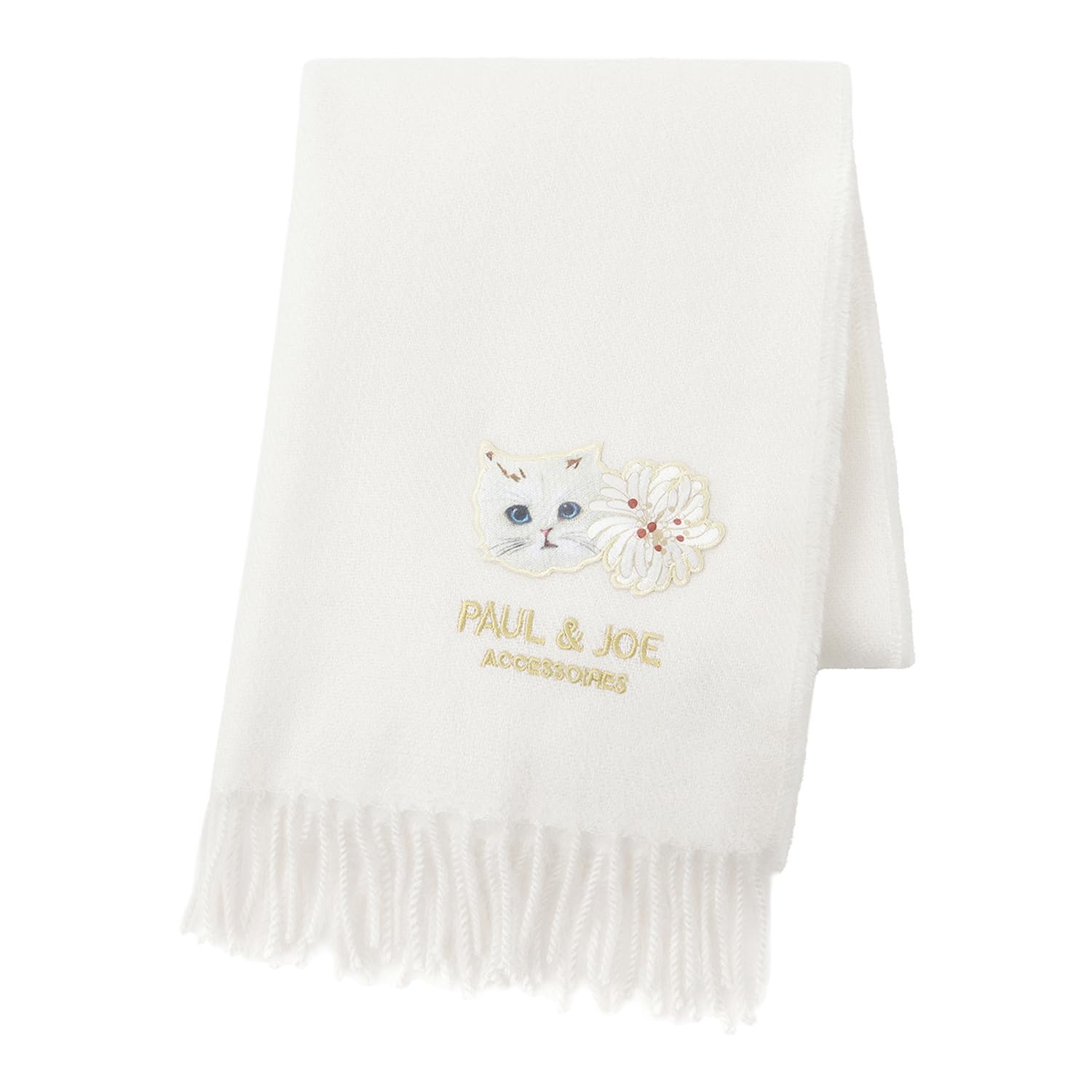 [ポール アンド ジョー ] [ムーンバット]PAUL&JOE ACCESSOIRES(ポールアンドジョー アクセソワ) ブランドパッケージ付き ロゴ 猫 ワッペン マフラー 48142 レディース
