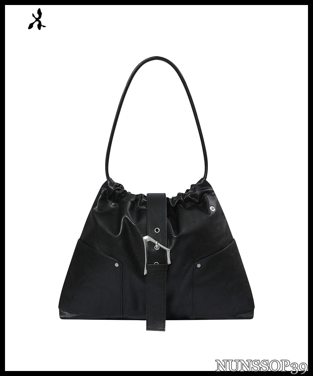 ANDAASH Trapezium draped 004 bag BLACK