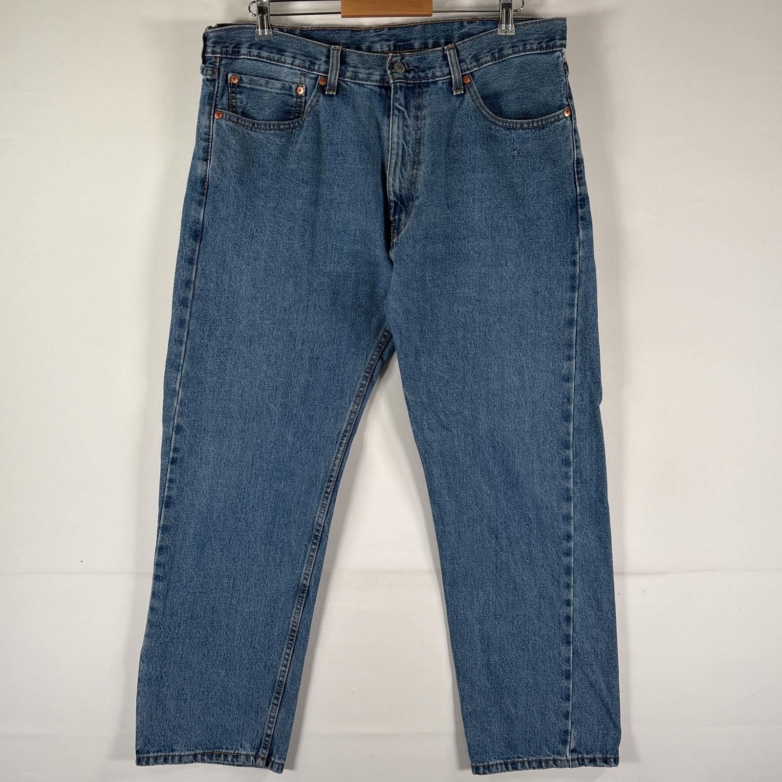 古着 デニムパンツ 505 ストレート 長ズボン ジーパン ジーンズ 大きいサイズ ボトムス w38 L30 ブルー系 メンズ