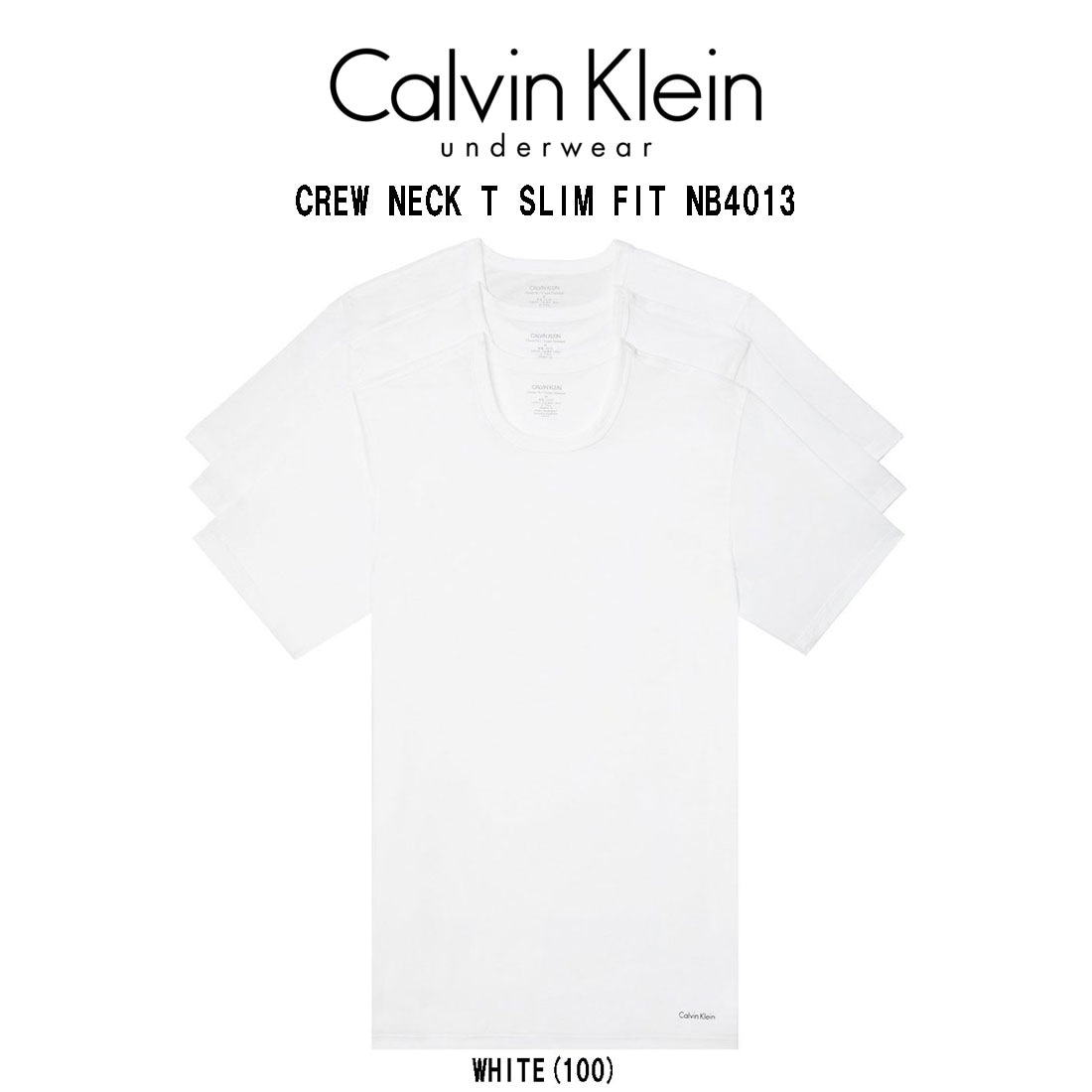 Calvin Klein Tシャツ クルーネック 半袖 3枚セット 肌着 メンズ CREW NECK T SLIM FIT NB4013