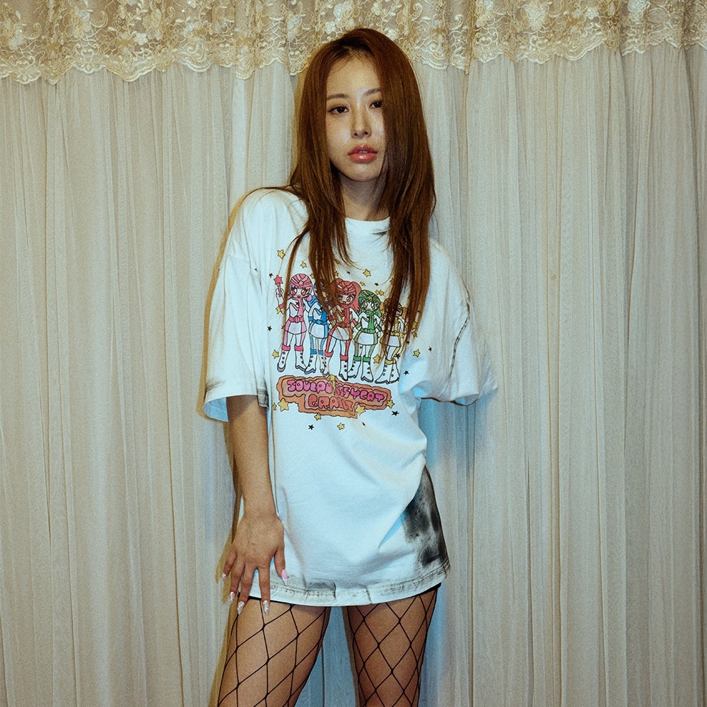 GRAILS [ソウルプッシーキャット×グレイルズ] パワーソウルガールズ Tシャツ [ホワイト]