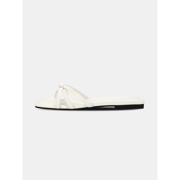 女性リボン夏スリッパバカンスルックストラップスライドローヒールシューズ SM1642_P400313786