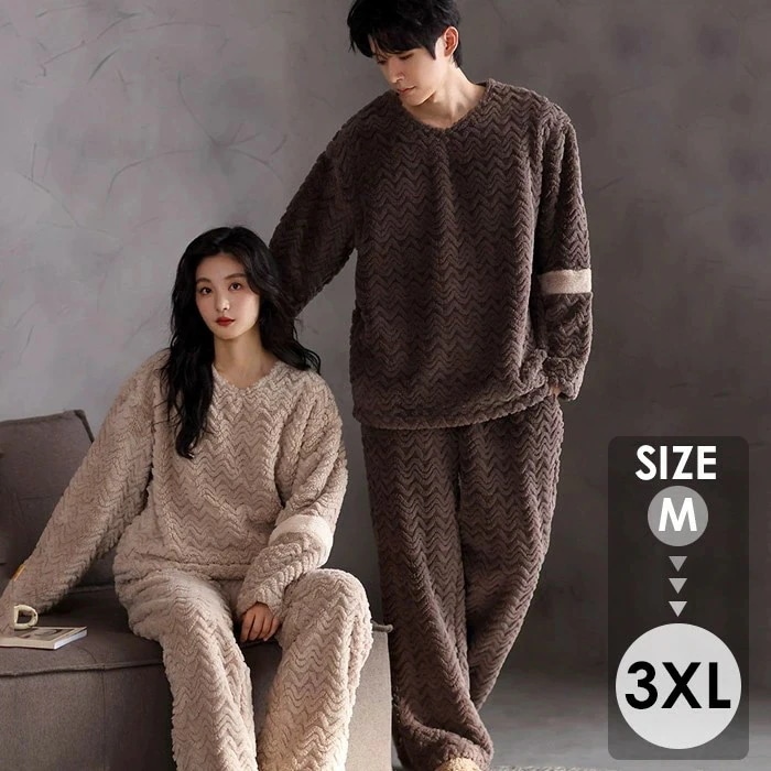 【本日限定】ペア パジャマ 冬 もこもこ ルームウェア 冬 着ぐるみ 部屋着 セット カップル ペア ルームウェア 長袖 モコモコ メンズ カップル 秋冬 結婚祝い プレゼント 冬 カップル お揃い