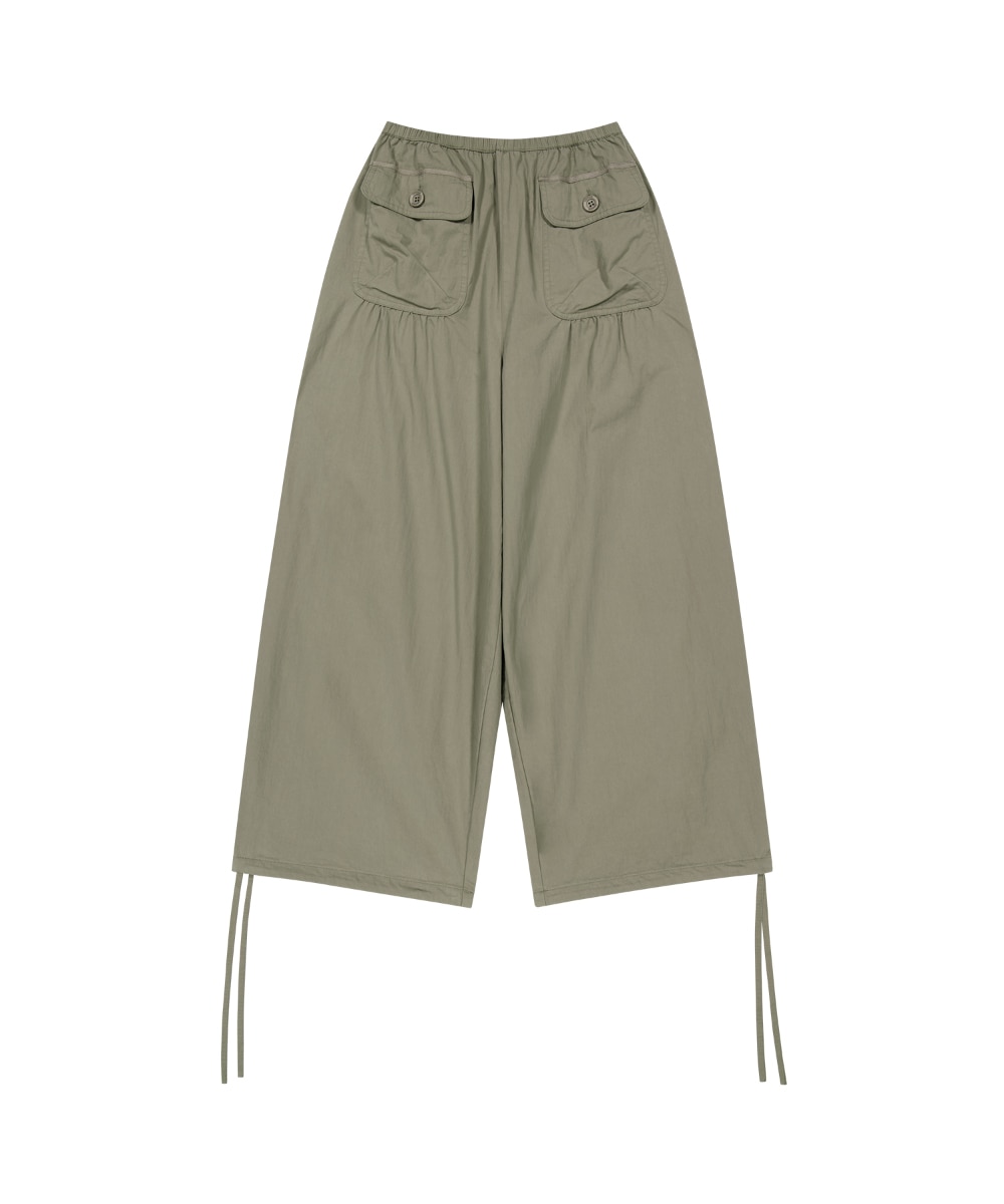 【COYSEIO】26SS SHIRRING TOBI PANTS : KHAKI