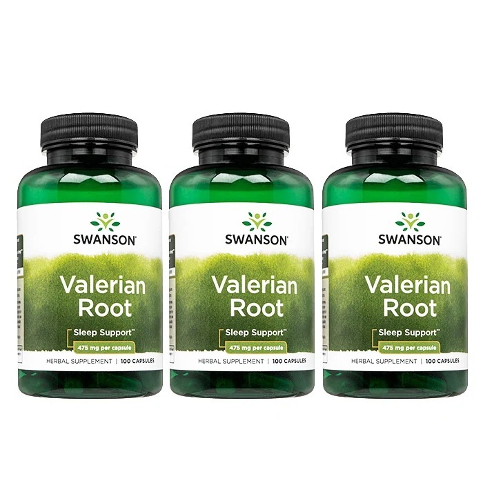Swanson スワンソン バレリアンルート 475mg 100錠 3本 海外直送 国際郵便発送