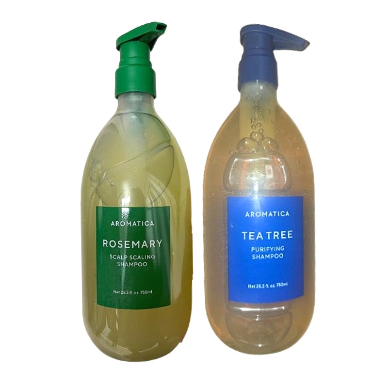 【大容量2本セット】ティーツリー ピューリファイングシャンプー 750ml＋ローズマリー スカルプスケーリングシャンプー 750ml 韓国ヴィーガンシャンプー 頭皮ケア ノンシリコン