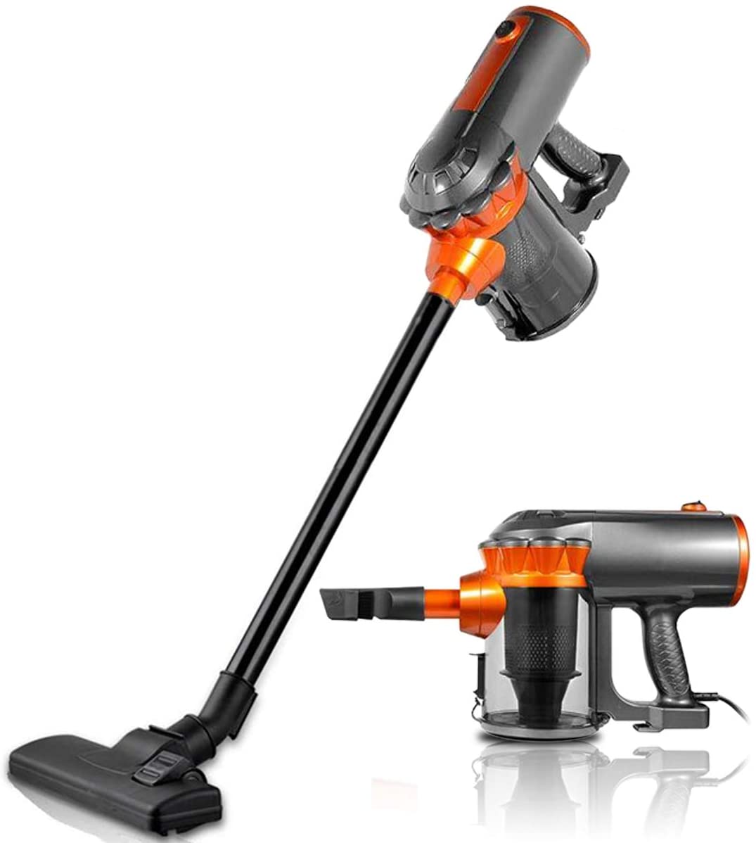 【本日限定価格】 accfe オレンジ サイクロン掃除機 2way ハンディ スタン 軽量 水洗い