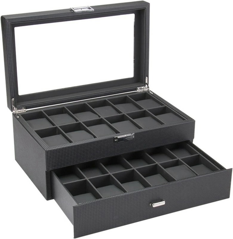 腕時計コレクションケース 腕時計収納ケース 24本 大容量 高級 腕時計収納ボックス ウォッチケース プレイ 展示用 アクセサリーケース 鑑賞用 時計保管 収納 ジュエリーケース 収納ボックス
