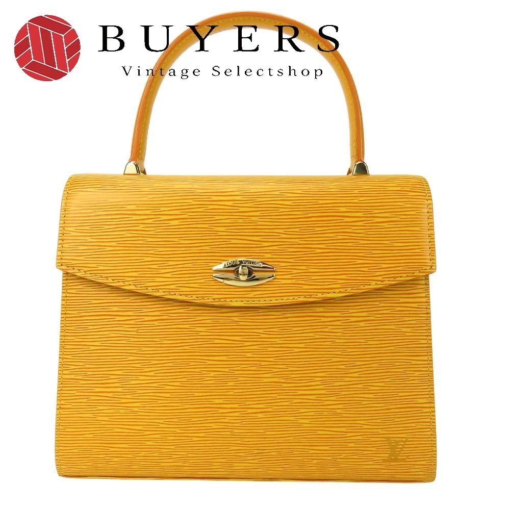 中古 ハンドバッグ マルゼルブ M52379 エピレザー イエロー ゴールド金具 トップハンドル レディース 女性