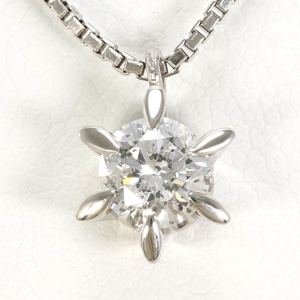 PT PT850 ネックレス ダイヤ 0.559 鑑定書 約40cm ジュエリー 中古