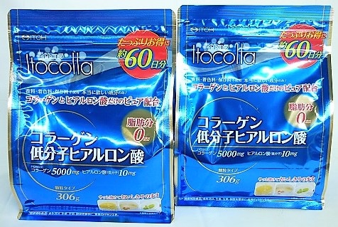 ［まとめ販売］　イトコラ　コラーゲン低分子ヒアルロン酸　60日分　306g入り　２個