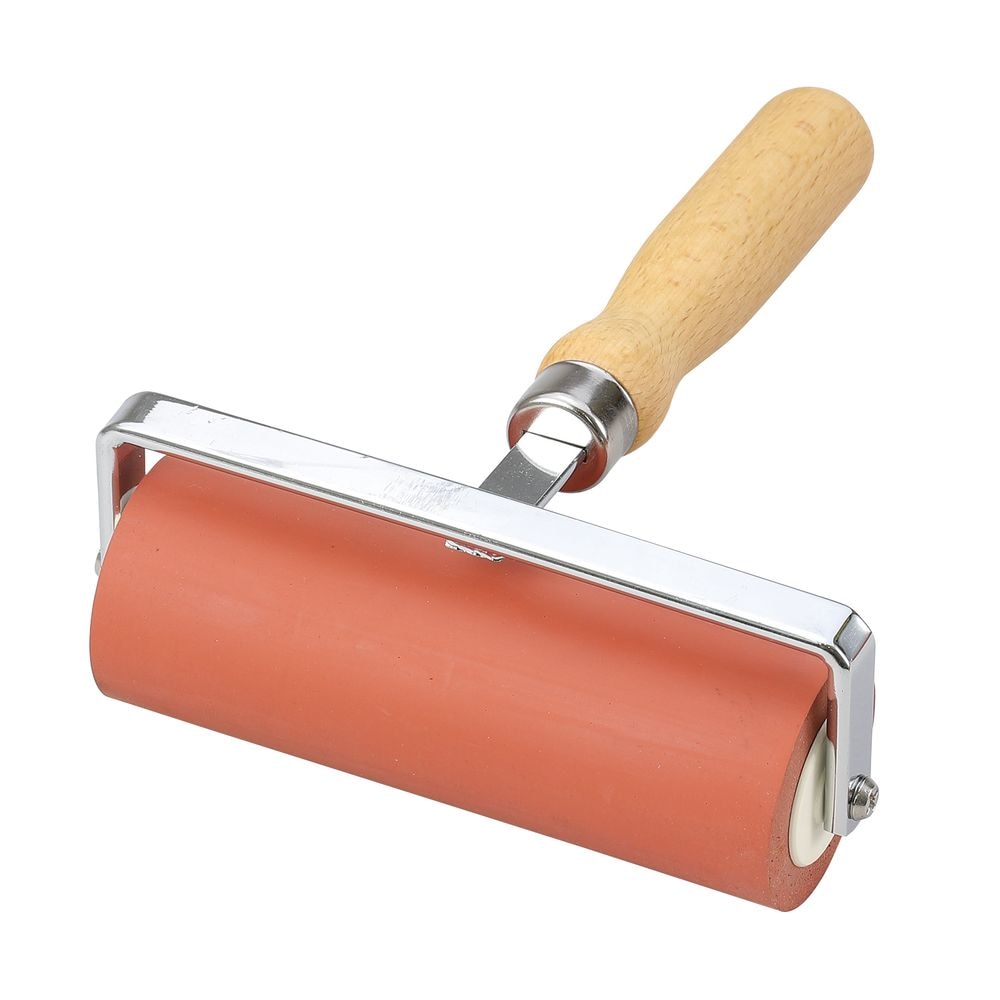 （まとめ買い）転圧ゴムローラー 赤 φ45x130mm（5インチ） 40113 [x3セット]