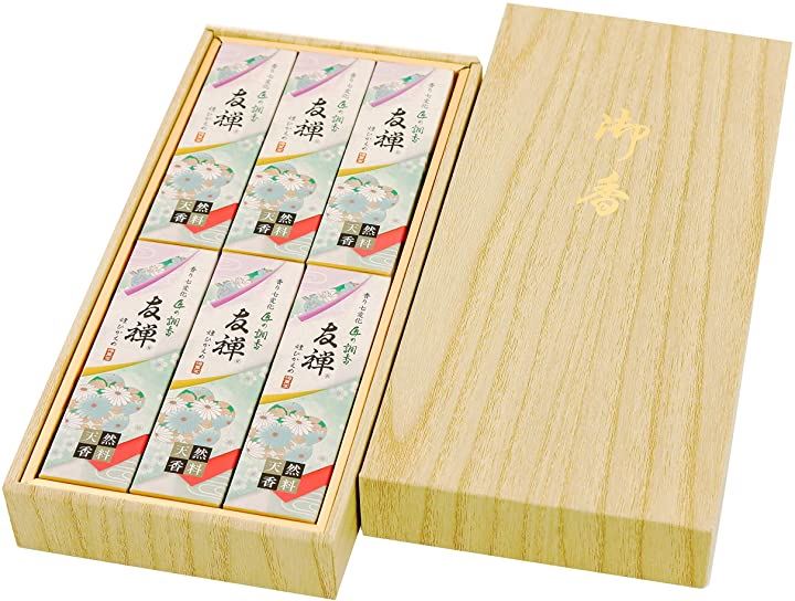 包装 蓮のし付き 匠の調香友禅6箱入紙箱/ 日本製 国産 淡路島 ばいくんどう 線香