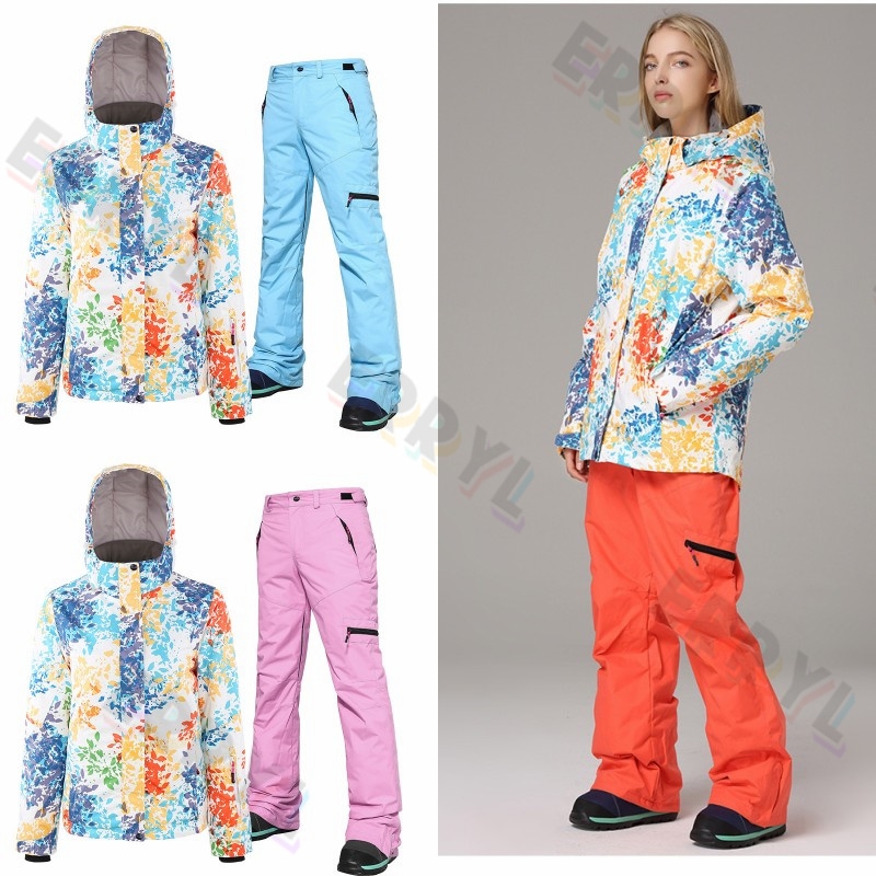 スキーウェアアウトドア女性防風防水保温通気スキーウェアスキーウェア上下着 8,514円