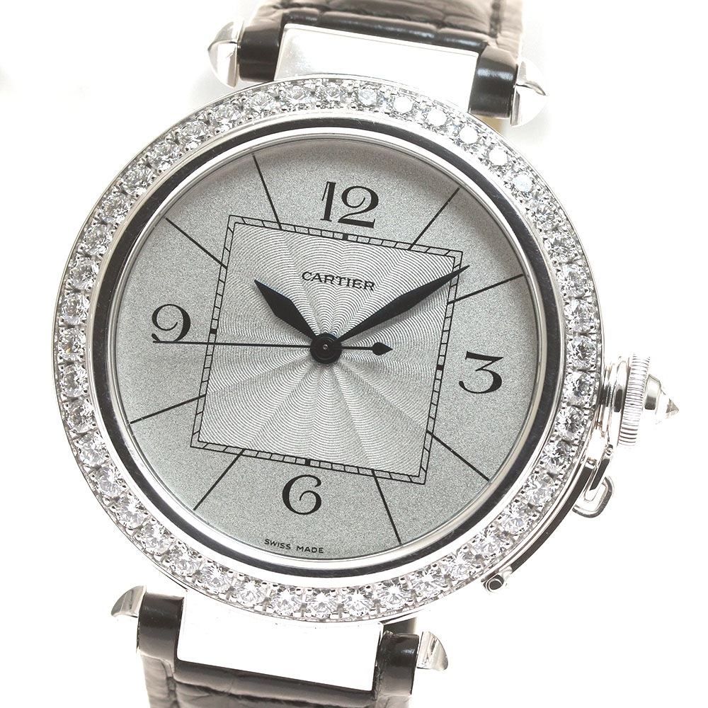 カルティエ CARTIER WJ120251 パシャ 42mm K18WG ダイヤベゼル 自動巻き メンズ 良品 _832334【中古】
