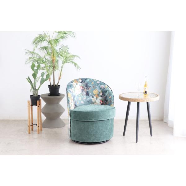 ソファー ソファ 1人掛け おしゃれ ボタニカル 花柄 かわいい 一人掛け ナチュラル 木製 肘掛け 一人用 1人用 クッション シート回転